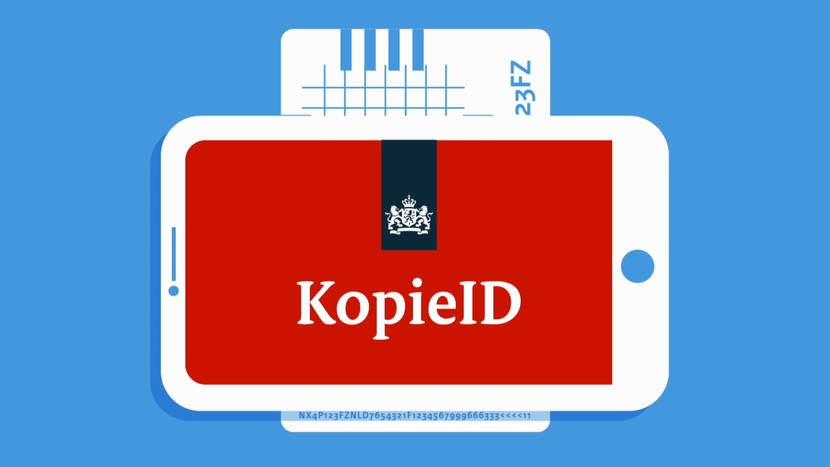 Logo KopieID. Informatie over veilig een kopie maken van het identiteitsbewijs staat op de pagina Identiteitsfraude en documentexpertise.