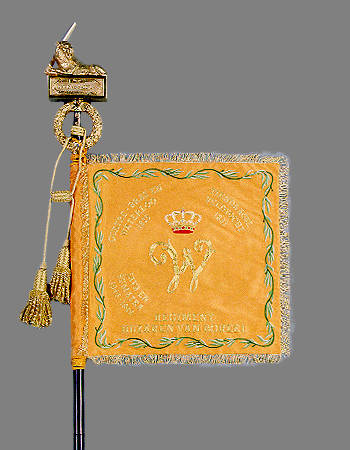 De voorkant van de standaard van het Regiment Huzaren van Boreel.
