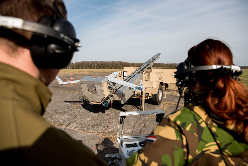 ScanEagle op lanceerinstallatie.